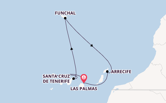 Canary Islands from Las Palmas, Gran Canaria, Spain with the MSC Fantasia