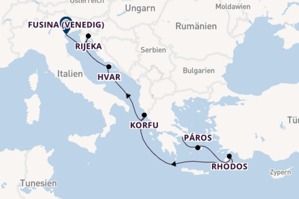 Östliches Mittelmeer ab Piräus (Athen), Griechenland auf der EXPLORA II