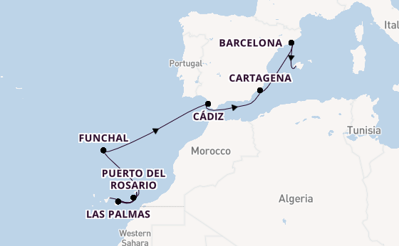 Canarische Eilanden vanaf Santa Cruz de Tenerife, Tenerife, Spanje met de Mein Schiff Relax