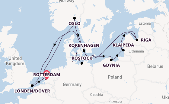 Engeland vanaf Rotterdam, Nederland met de Nieuw Statendam