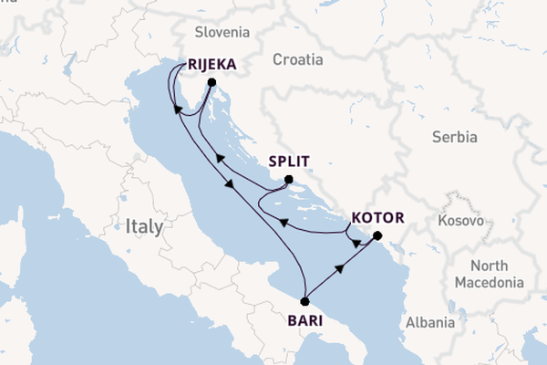 Mediterranean from Trieste, Italy with the Costa Deliziosa