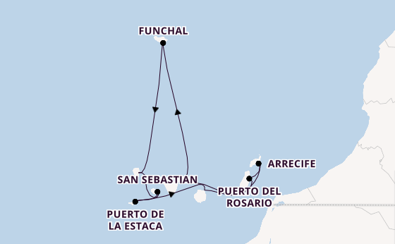 Canarische Eilanden vanaf Las Palmas, Gran Canaria, Spanje met de Le Champlain