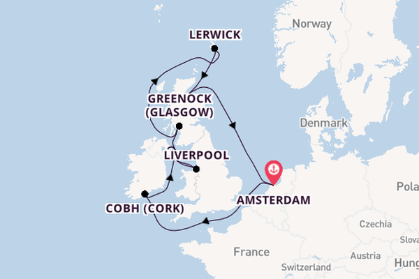 British Isles from Amsterdam, Netherlands with the Celebrity Eclipse