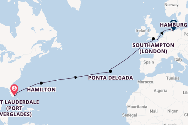 Transatlantic & Repositioning from Fort Lauderdale (Port Everglades), Florida with the Queen Victoria