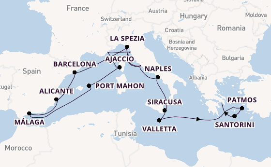 Western Mediterranean from Rome (Civitavecchia), Italy with the EXPLORA II