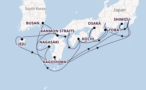 Japan vanaf Tokio, Japan met de Sapphire Princess