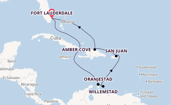 Caribbean vanaf Fort Lauderdale, Verenigde Staten met de Caribbean Princess