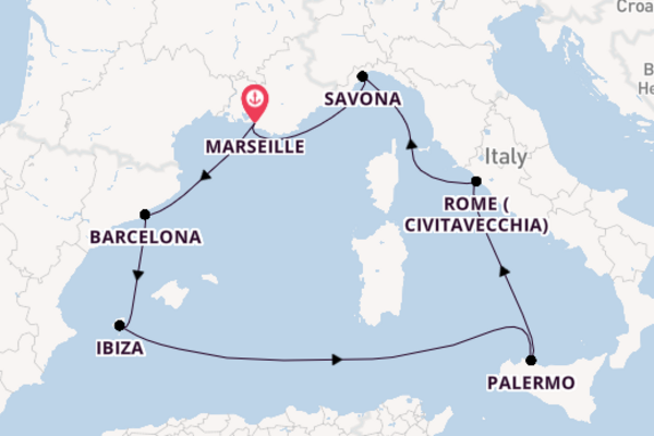 Western Mediterranean From Marseille with the Costa Toscana