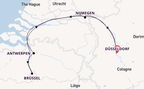 Rhein ab Düsseldorf, Deutschland auf der VIVA ENJOY