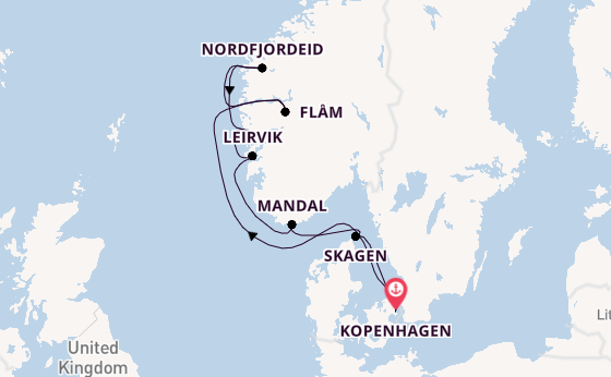 Noorwegen vanaf Kopenhagen, Denemarken met de Explora V
