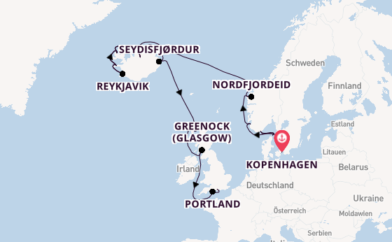 Arktis ab Kopenhagen, Dänemark auf der Regal Princess