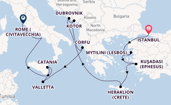 Mediterranean Sea from Istanbul, Turkey with the Seven Seas Voyager