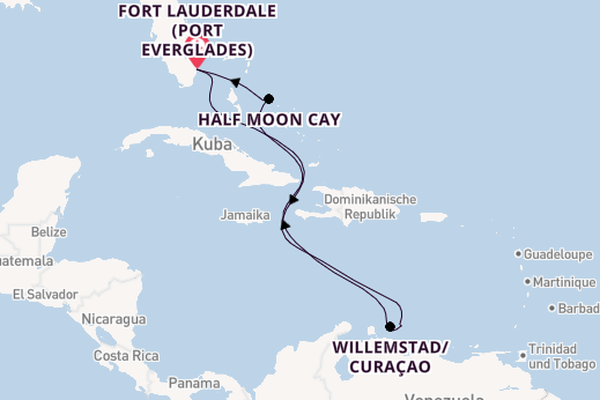 Karibik ab Fort Lauderdale (Port Everglades), USA auf der Nieuw Amsterdam