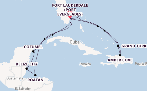 Caribbean from Fort Lauderdale (Port Everglades), Florida with the Star Princess