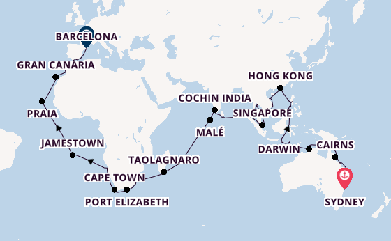 South East Asia from Sydney, Australia with the Azamara Onward