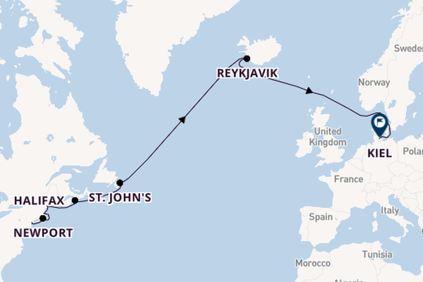 trans-Atlantisch vanaf New York, Verenigde Staten met AIDAluna
