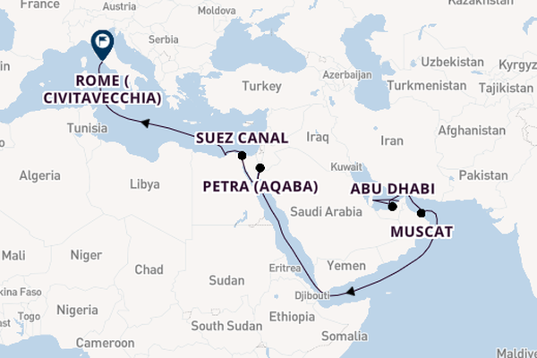 Middle East from Dubai, United Arab Emirates with the MSC Euribia