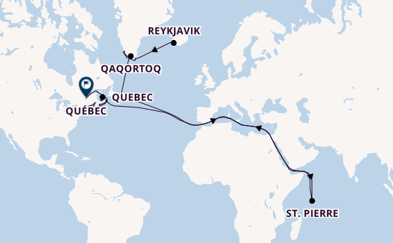 trans-Atlantisch vanaf Reykjavik, IJsland met de Explora V