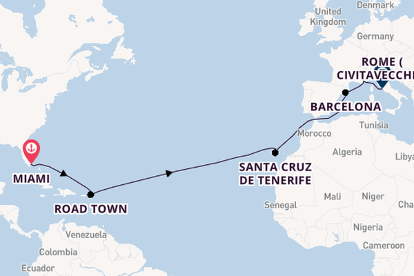 Transatlantic from Miami, Florida, USA with the MSC Divina