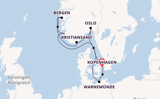 Norwegen ab Kopenhagen, Dänemark auf der MSC Magnifica