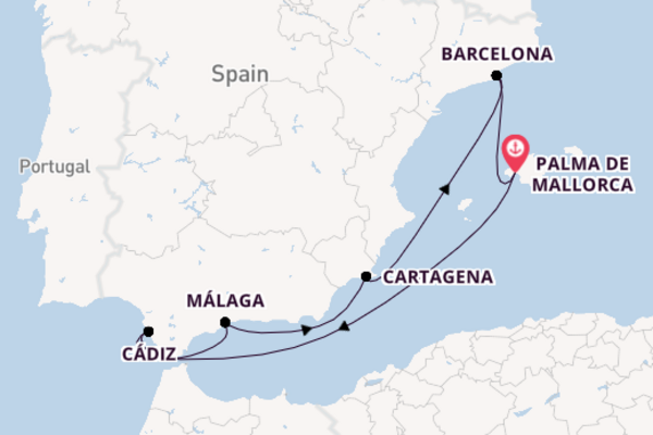 Cruise naar Palma de Mallorca via Cartagena
