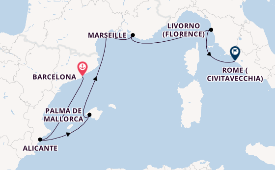 Western Mediterranean from Barcelona, Spain with the Allura