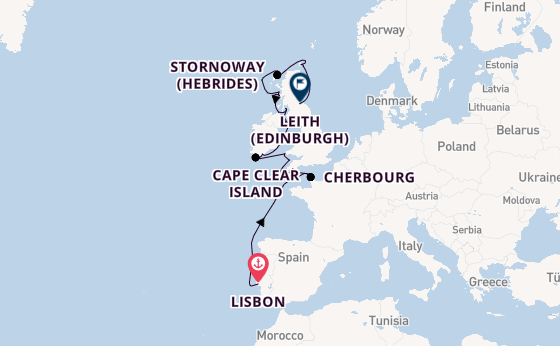 United Kingdom from Lisbon, Portugal with the Seabourn Venture