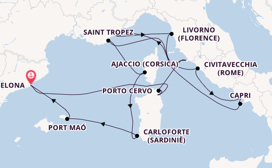 Westelijke Middellandse Zee vanaf Barcelona, Spanje met de EXPLORA II