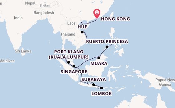 Southeast Asia from Hong Kong, China with the Nautica