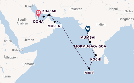 Naher Osten ab Doha, Katar auf der Marina