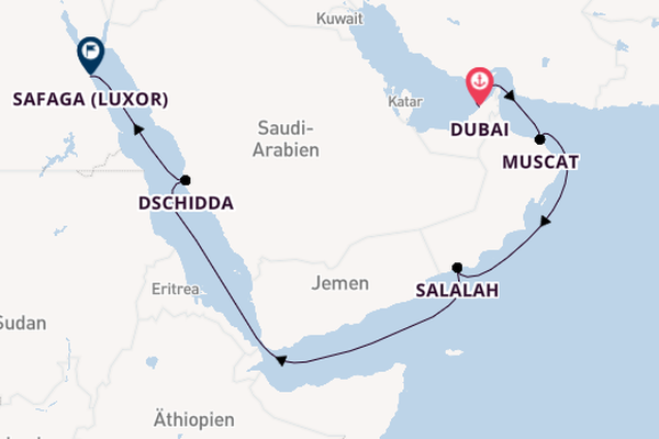 Naher Osten ab Dubai, Vereinigte Arabische Emirate auf der EXPLORA II