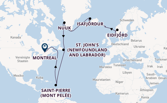 Transatlantik ab Kopenhagen, Dänemark auf der Azamara Journey