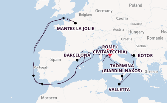 Western Mediterranean from Rome (Civitavecchia), Italy with the Seabourn Ovation 