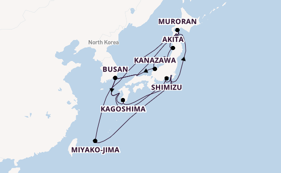 Japan from Tokyo, Japan with the Sapphire Princess