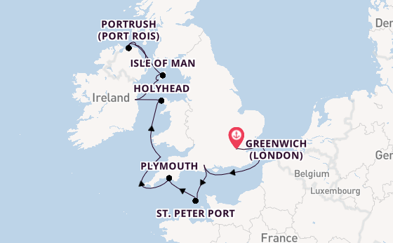 Verenigd Koninkrijk vanaf Greenwich (London), Engeland met de Sabourn Venture 