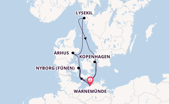 Europa ab Warnemünde auf AIDAdiva