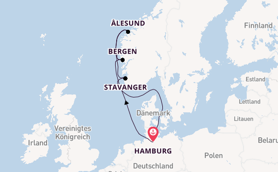 Norwegen ab Hamburg auf AIDAnova