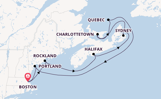 East Coast USA from Boston, Massachusetts, USA with the Celebrity Silhouette