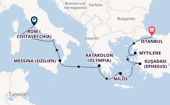 Mittelmeer ab Istanbul, Türkei auf der Sirena