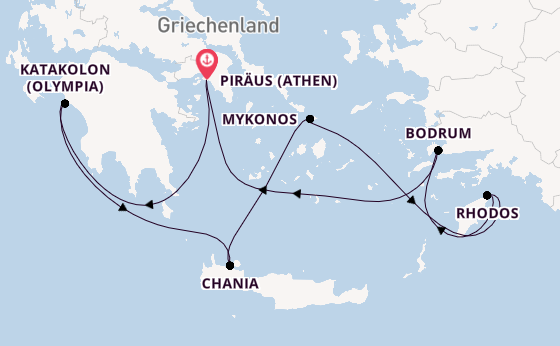 Östliches Mittelmeer ab Piräus (Athen), Griechenland auf der Seven Seas Splendor