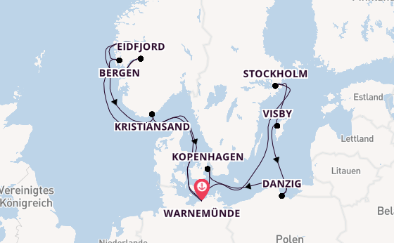Norwegen ab Warnemünde auf AIDAdiva