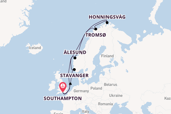 Norway from Southampton, England with the Queen Anne