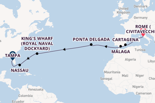 Transatlantic & Repositioning from Rome (Civitavecchia), Italy with the Celebrity Constellation