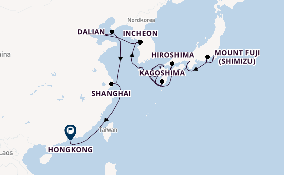 Ostasien ab Tokio, Japan auf der Azamara Pursuit