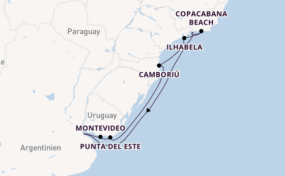 Südamerika ab Buenos Aires, Argentinien auf der Costa Serena