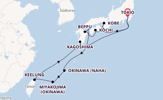 Japan ab Tokio, Japan auf der MSC Bellissima