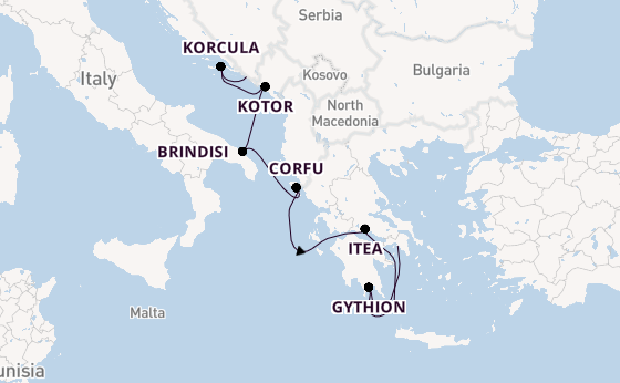 Oostelijke Middellandse Zee vanaf Dubrovnik, Kroatië met de Seabourn Ovation