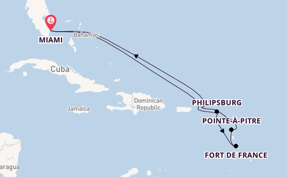 Caribbean vanaf Miami, Verenigde Staten met de Vista