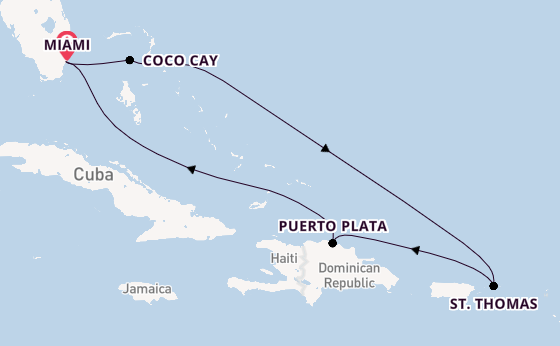Caribbean vanaf Miami, Verenigde Staten met de Independence of the Seas