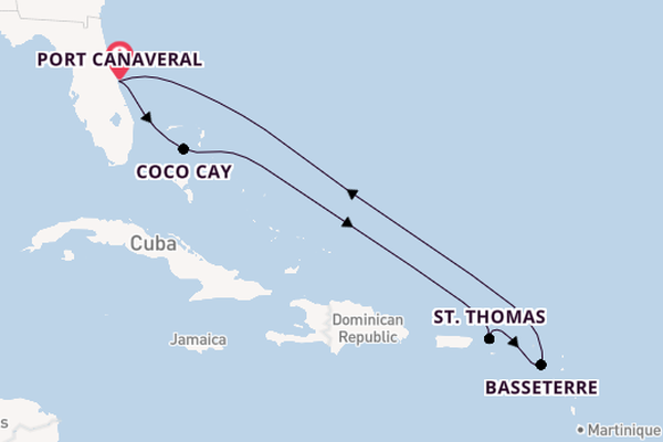 Caribbean vanaf Port Canaveral, Verenigde Staten met de Star of the Seas